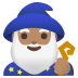 🧙🏽‍♂️ man mage: medium skin tone display on Google